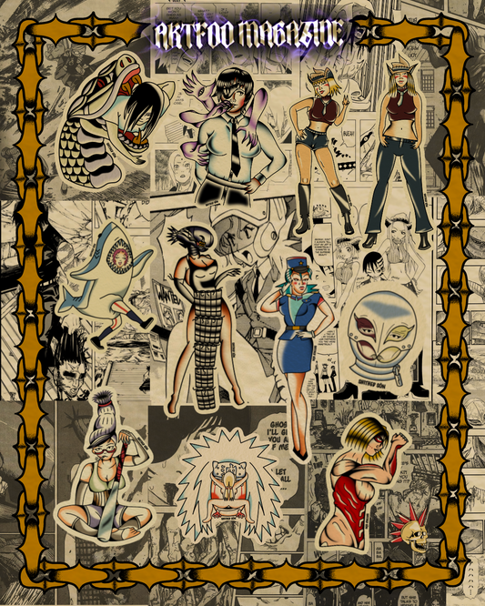 Traditional Anime Tattoo sticker pack #1